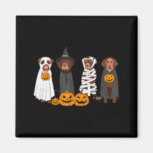 Aimant Labrador brun Halloween Fantôme Soky Chocolat Lab