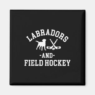 Aimant Labrador chocolat noir jaune Maman Papa et hockey
