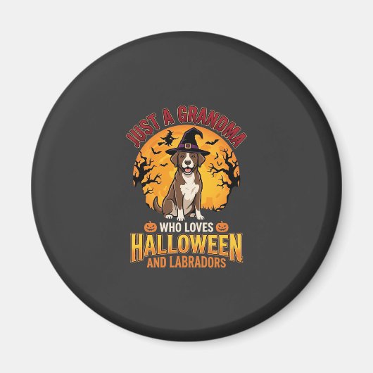 Aimant Labrador Halloween Grand-mère Conception de chien_ (Devant)
