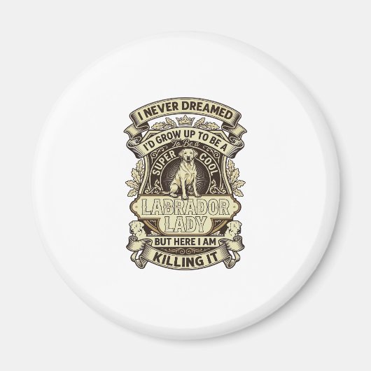 Aimant Labrador Lady Dog Crown Shield_1 (Devant)