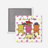 Aimant Labrador Mom at Pool (Recto/Verso)