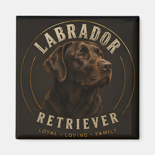 Aimant Labrador Retriever Chocolat Chien de Famille Loyal