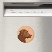 Aimant Labrador Retriever (Chocolat) Peinture - Chien Art (In Situ (Lave-vaisselle))