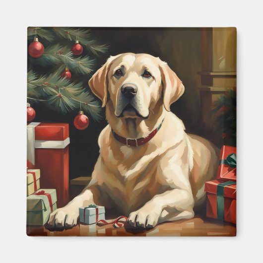 Aimant Labrador Retriever Christmas (Devant)