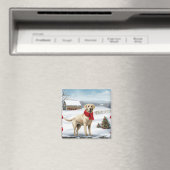 Aimant Labrador Retriever dans la neige à Noël (In Situ (Lave-vaisselle))