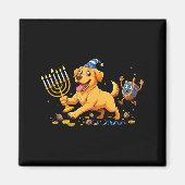 Aimant Labrador Retriever Dreidel Menorah Hanukkah Kids W (Devant)
