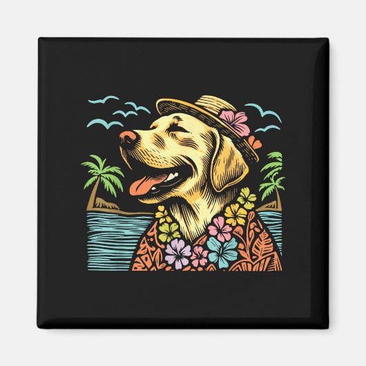 Aimant Labrador Retriever Floral Trocal Summer Vibes Hawa (Devant)