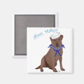 Aimant Labrador Retriever marron au chocolat (Recto/Verso)