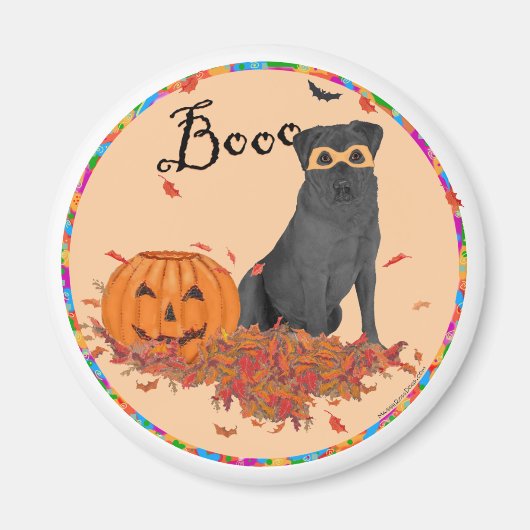 Aimant Labrador Retriever noir Halloween (Devant)