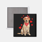 Aimant Labrador Retriever Valentines Day Dog Lover Heart  (Recto/Verso)