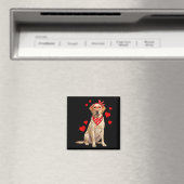 Aimant Labrador Retriever Valentines Day Dog Lover Heart  (In Situ (Lave-vaisselle))