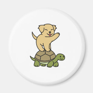 Aimant Labrador Riding Tortoise