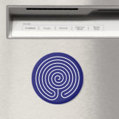 Aimant Labyrinthe blanc sur fond bleu minuit (In Situ (Lave-vaisselle))