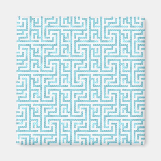 Aimant Labyrinthe bleu clair et blanc (Devant)