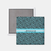 Aimant Labyrinthe bleu et noir (Recto/Verso)