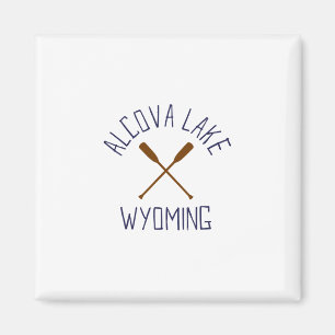 Aimant Lac Alcova Wyoming Plein Air Vintage 2
