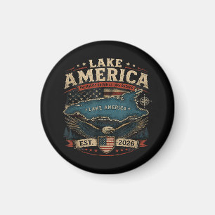 Aimant Lac Amérique États-Unis Auparavant Drôle Patriotiq