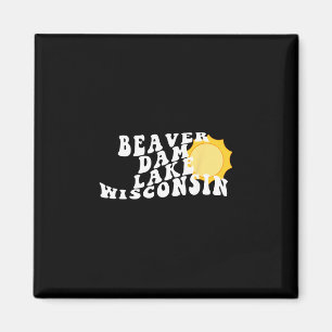 Aimant Lac Beaver Dam Wisconsin Wi Rétro Souvenir Vague V