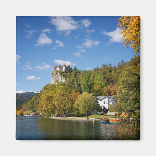 Aimant Lac Bled avec des arbres en automne couleurs en Sl (Devant)