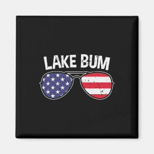 Aimant Lac Bum Vie Lac Bateau Pêche Camping Feu De Camp