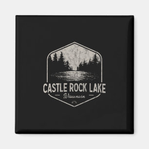Aimant Lac Castle Rock Wisconsin Plein air Vintage