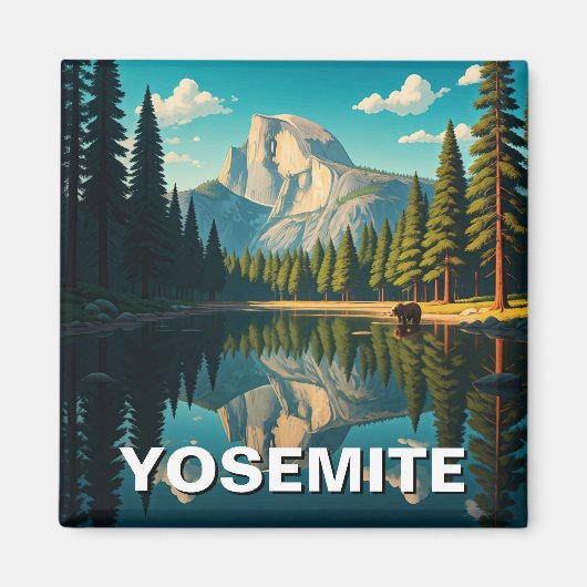 Aimant Lac de Yosemite Parc national Demi-Dôme (Devant)