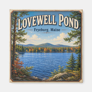Aimant Lac Lovewell Fryeburg Maine Carré Scénique Vintage
