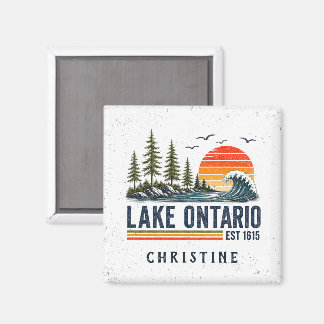 Aimant Lac Ontario Vintage Grands Lacs Vie Lacustre