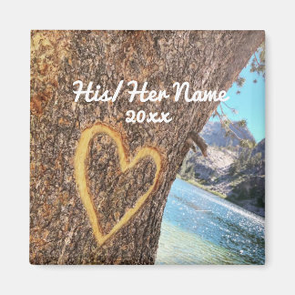 Aimant Lac Tahoe Arbre Cœur Amour Eau Bleue