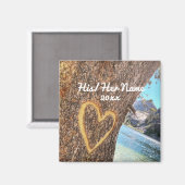 Aimant Lac Tahoe Eau Bleue Arbre Cœur Amour (Recto/Verso)