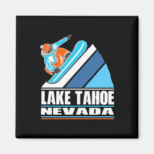 Aimant Lac Tahoe Nevada - Snowboardeur Vintage