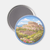 Aimant L'Acropole de Grèce (Recto/Verso)