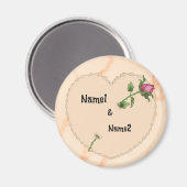 Aimant Lacy Heart Rose (Recto/Verso)