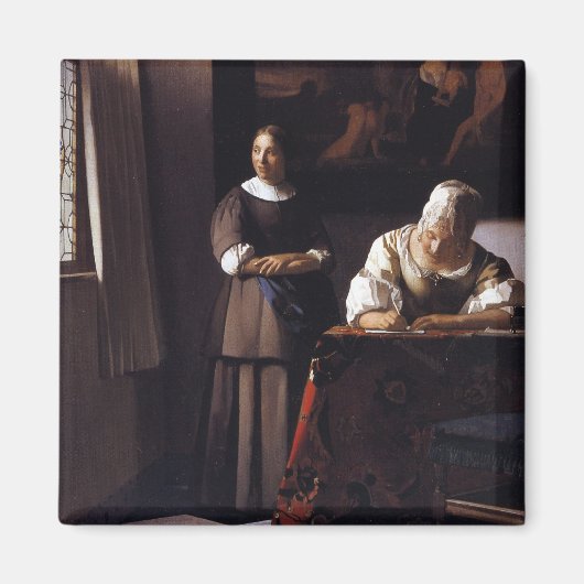 Aimant Lady écrit une lettre (Devant)