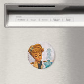 Aimant Lady Head Vase Bleu Rose Parfum bouteille Glam (In Situ (Lave-vaisselle))