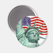 Aimant Lady Liberty et drapeau américain (Recto/Verso)