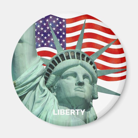 Aimant Lady Liberty et drapeau américain (Devant)