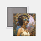 Aimant Lady Portant des lunettes Imaginaire noir Sci-Fi (Recto/Verso)