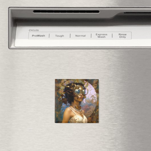 Aimant Lady Portant des lunettes Imaginaire noir Sci-Fi (In Situ (Lave-vaisselle))