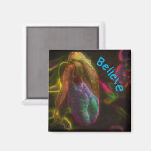 Aimant Lady Slipper Flower Croire Inspirationnel (Recto/Verso)