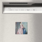 Aimant Lady tenant des fleurs dans son Petticoat (In Situ (Lave-vaisselle))