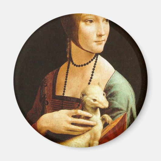 Aimant Lady with an Ermine par Leonardo Da Vinci c. 1490 (Devant)