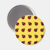 Aimant Ladybug 60s rétro cool rouge jaune (Recto/Verso)