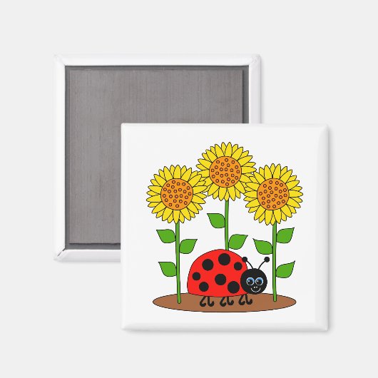 Aimant Ladybug avec les tournesols (Recto/Verso)