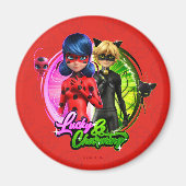 Aimant Ladybug & Cat Noir | Lucky & Charming (Devant)
