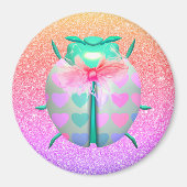 Aimant Ladybug charmant coeurs mignon parties scintillant (Devant)