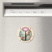 Aimant Ladybug chintz floral victorien mignon rose bleu (In Situ (Lave-vaisselle))