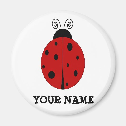 Aimant LADYBUG design customisé avec N'IMPORTE QUEL NOM (Devant)