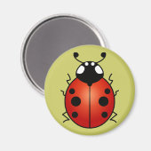 Aimant Ladybug Red Black Spots Ladybird Beetle (Recto/Verso)