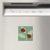 Aimant Ladybugs sur l'aimant Feuille (In Situ (Lave-vaisselle))